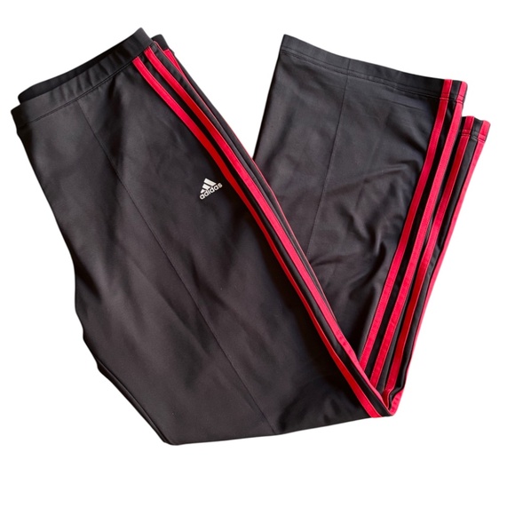 Adidas Climalite Black & Red Flare Leggings - Picture 1 of 11